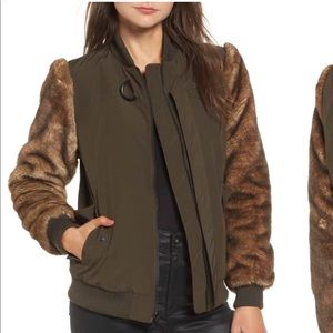 Kendall + Kylie faux fur bomber jacket